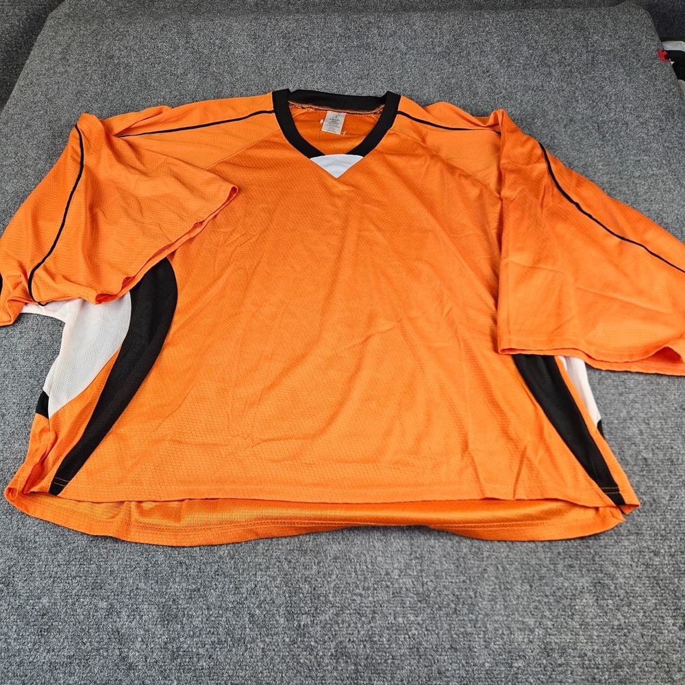 Kamazu Goal Soccer Jersey Mens 3XL Orange Black White Mesh Athletic Shirt